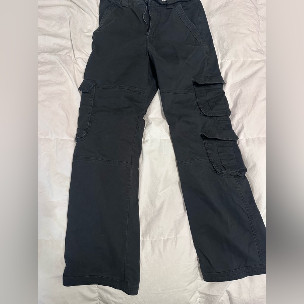 Abercrombie & Fitch Black Wide-Leg Cargo Pants